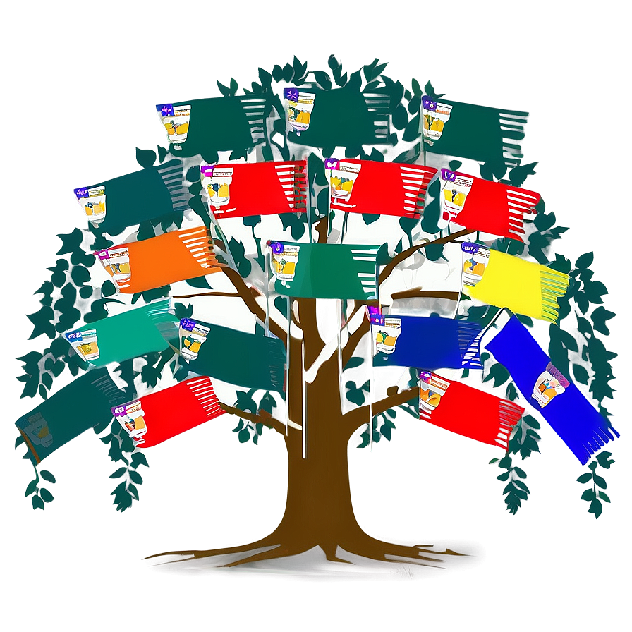 Family Reunion Tree With Flags Png Jgi PNG image