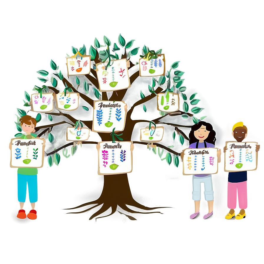 Family Reunion Tree With Signatures Png 06212024 PNG image