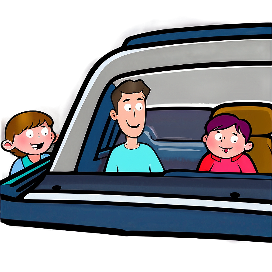 Family Road Trip Cartoon Png Ycr4 PNG image