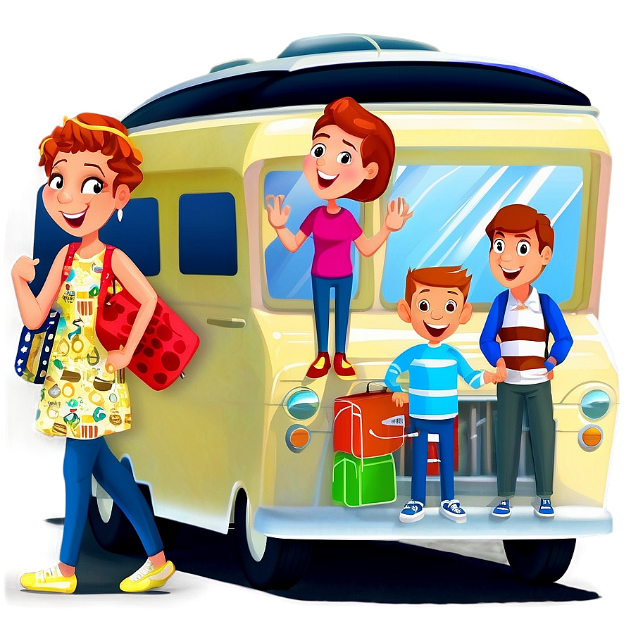 Family Road Trip Cartoon Png Ypy PNG image