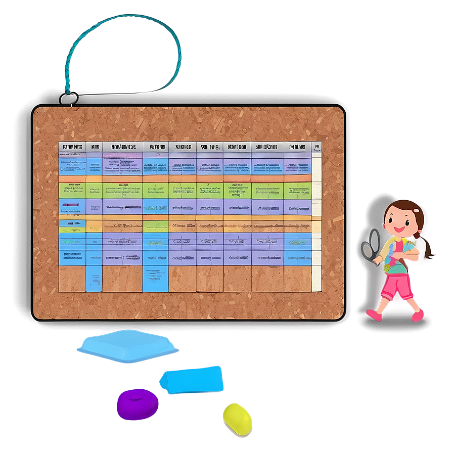 Family Schedule Cork Board Png Tid PNG image