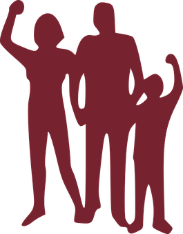 Family Silhouette Celebration PNG image