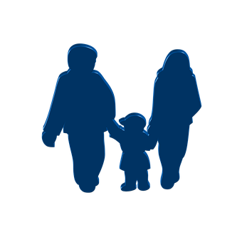 Family Silhouette Holding Hands PNG image