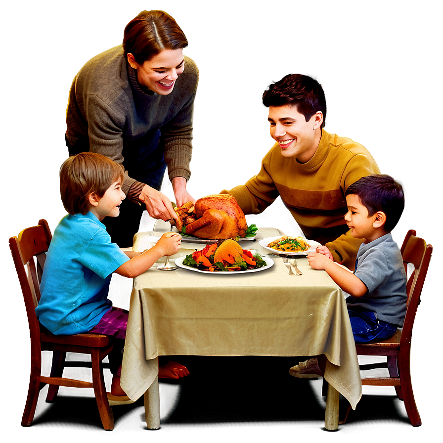 Family Thanksgiving Dinner Png Kmh91 PNG image