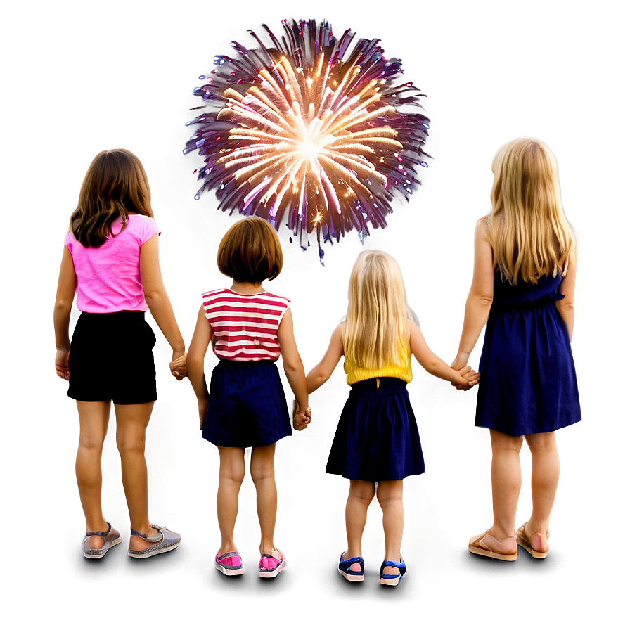 Family Watching Fireworks Png 05042024 PNG image