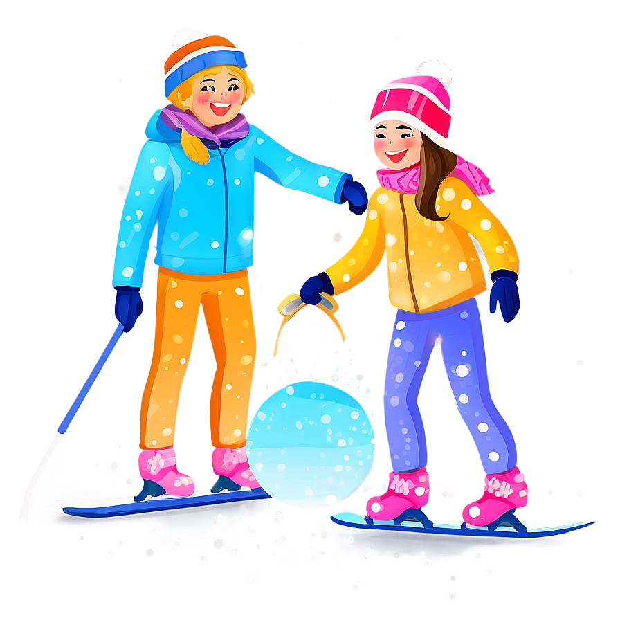 Family Winter Fun Clipart Png 06262024 PNG image