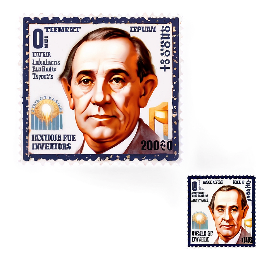 Famous Inventors Postage Stamp Png 06122024 PNG image