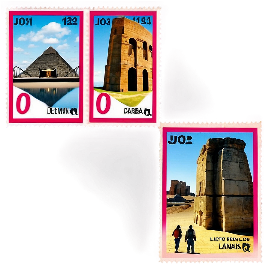 Famous Landmarks Postage Stamp Png Bhr1 PNG image