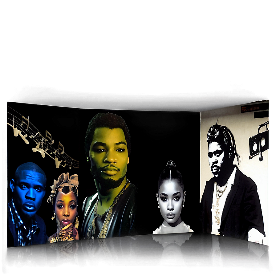 Famous Musicians Mural Png Har7 PNG image