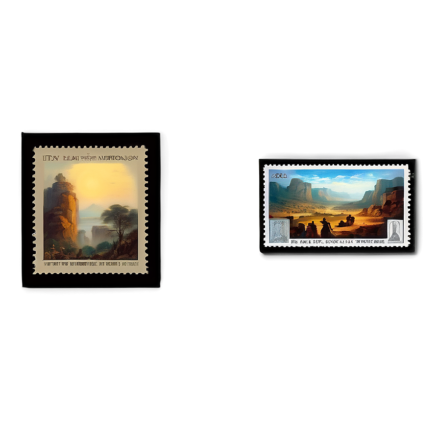 Famous Paintings Postage Stamp Png 06122024 PNG image