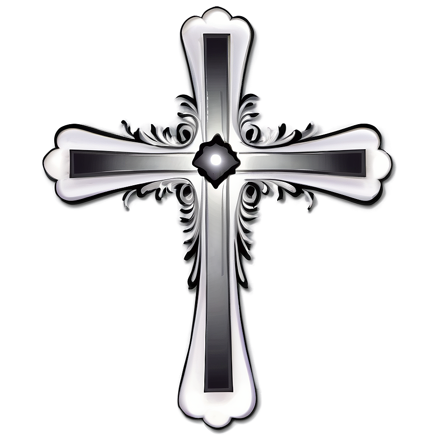 Fancy Cross Outline Png 06122024 PNG image