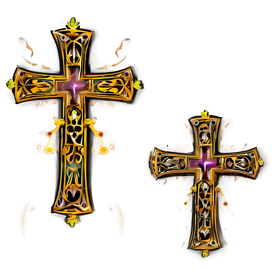 Fancy Cross Outline Png 06122024 PNG image