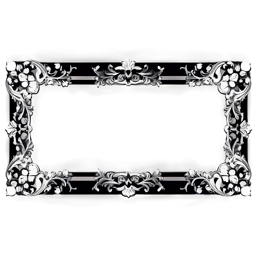 Fancy Frame In Black And White Png 06132024 PNG image