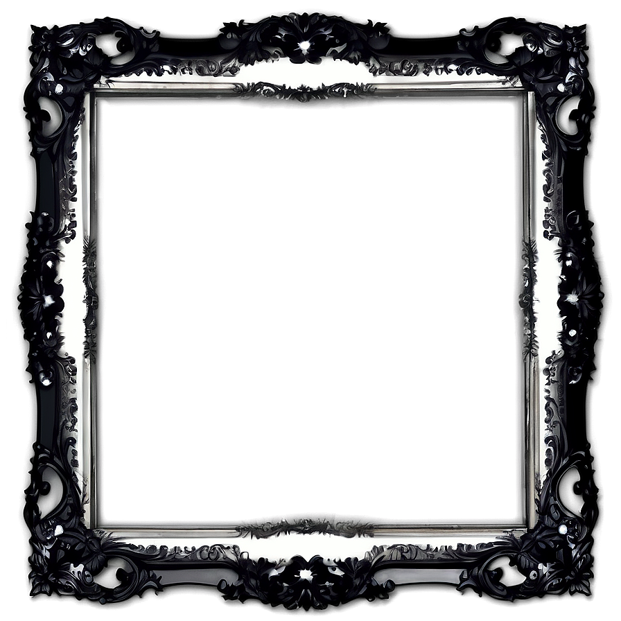 Fancy Frame In Black And White Png 06132024 PNG image