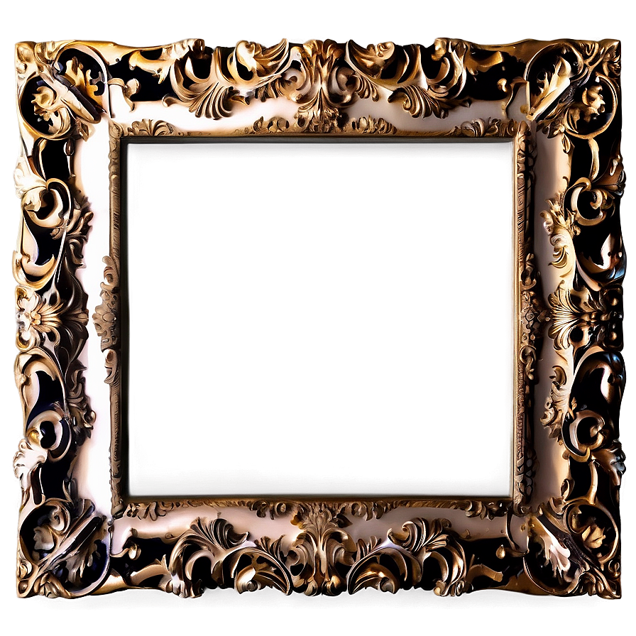 Fancy Frame In Black And White Png 4 PNG image