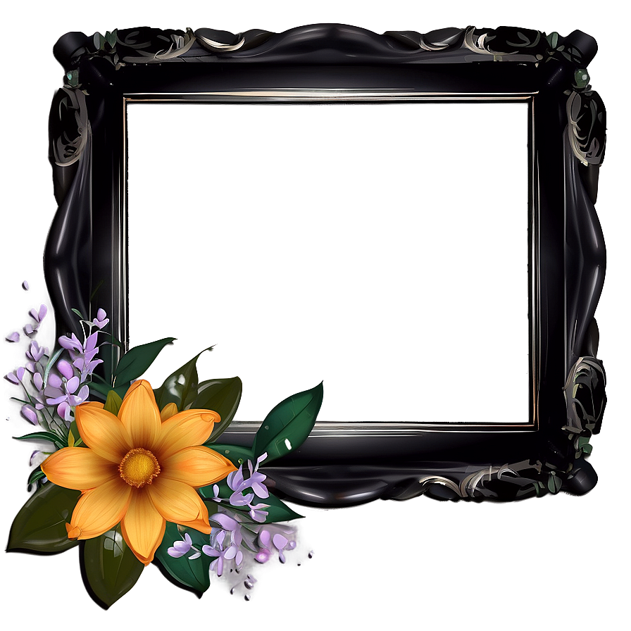 Fancy Frame With Flowers Png 48 PNG image