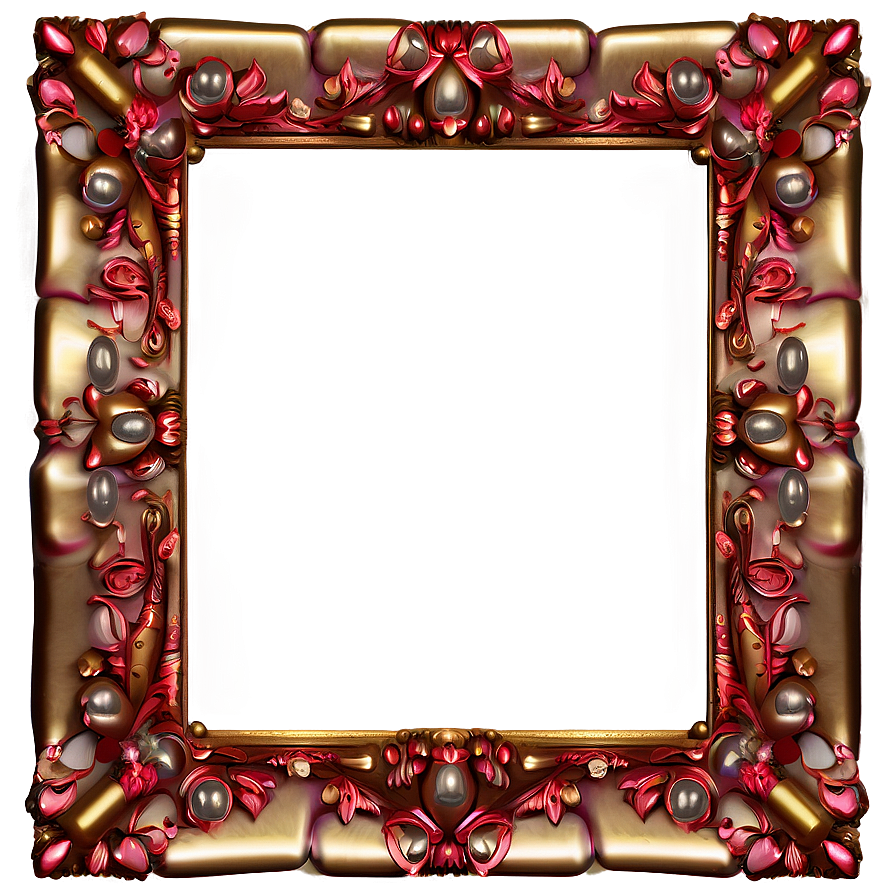 Fancy Frame With Pearls Png 06132024 PNG image