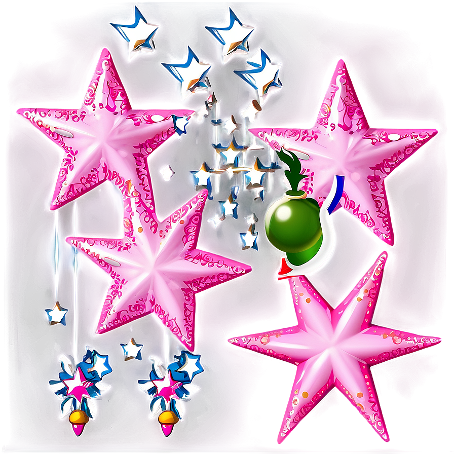 Fancy Pink Stars Png 06122024 PNG image