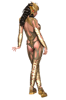 Fantasy Armored Female Character PNG image