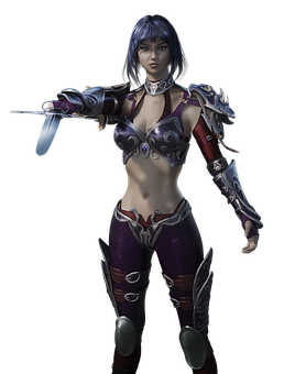 Fantasy_ Armored_ Female_ Warrior PNG image