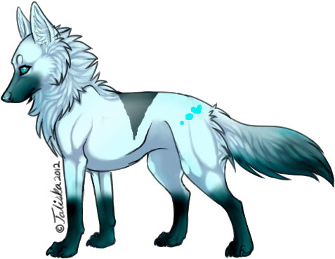 Fantasy Artic Wolf Illustration PNG image