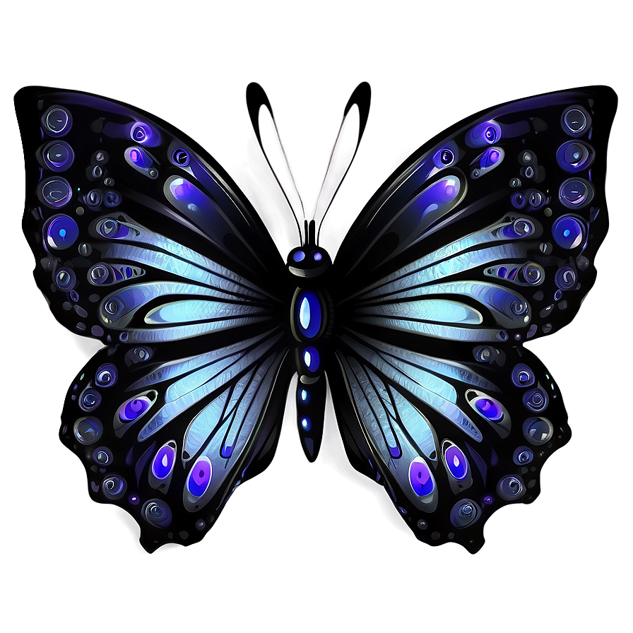 Fantasy Black Butterfly Drawing Png 4 PNG image