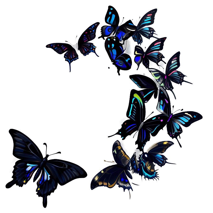 Fantasy Black Butterfly Drawing Png Tsl PNG image