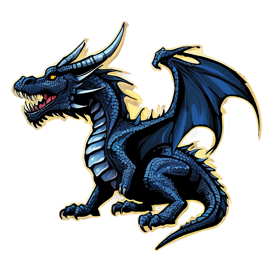 Fantasy Black Dragon Graphic Png 06252024 PNG image