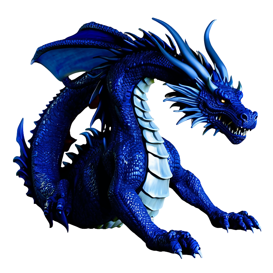 Fantasy Blue Dragon Design Png 06252024 PNG image