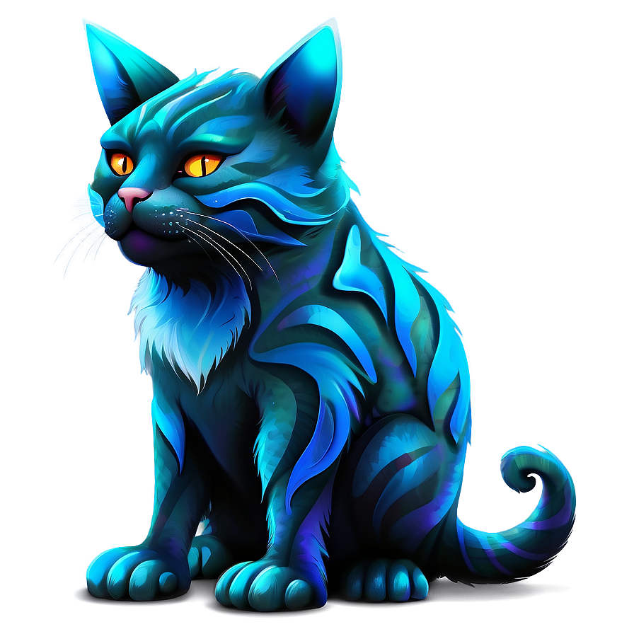 Fantasy Cat Creature Vector Png 06262024 PNG image