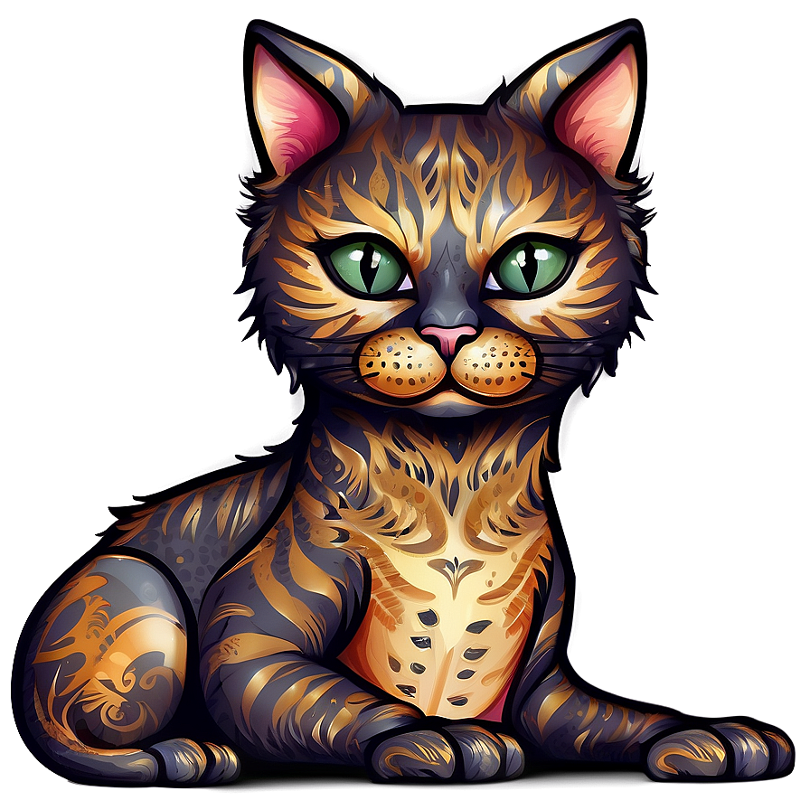 Fantasy Cat Creature Vector Png Ulw PNG image