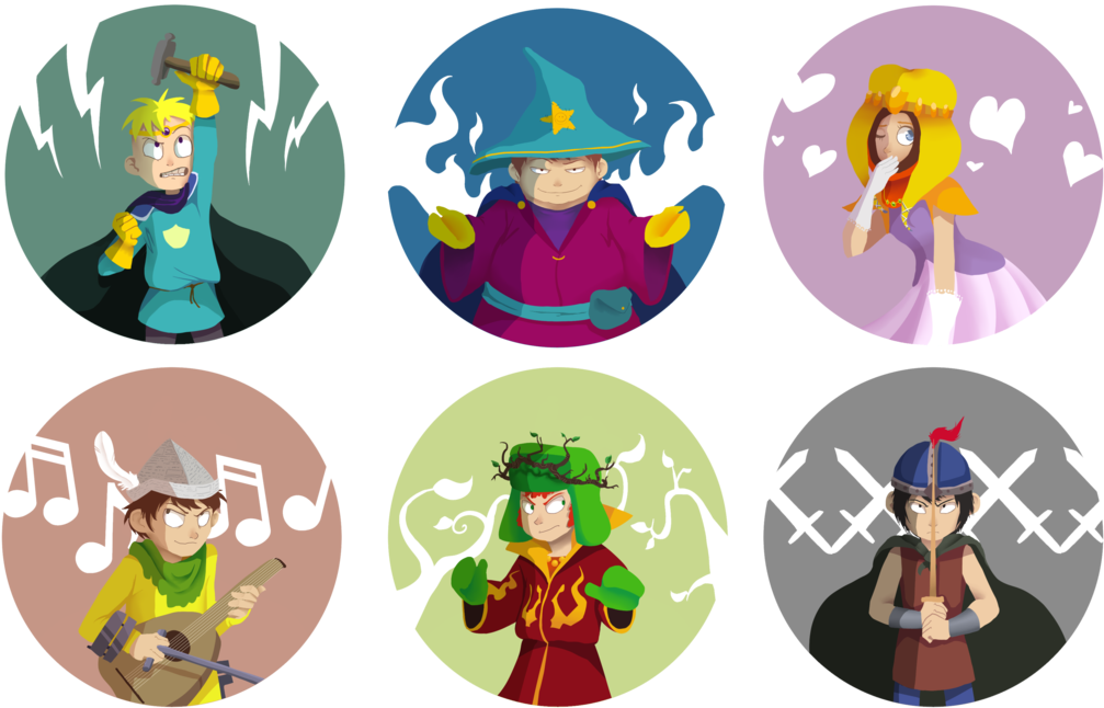 Fantasy Character Collage PNG image