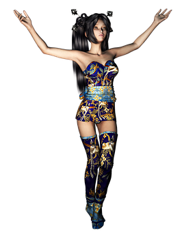 Fantasy Character In Ornate Costume.jpg PNG image