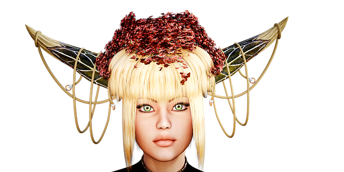 Fantasy Character Unique Headpiece PNG image