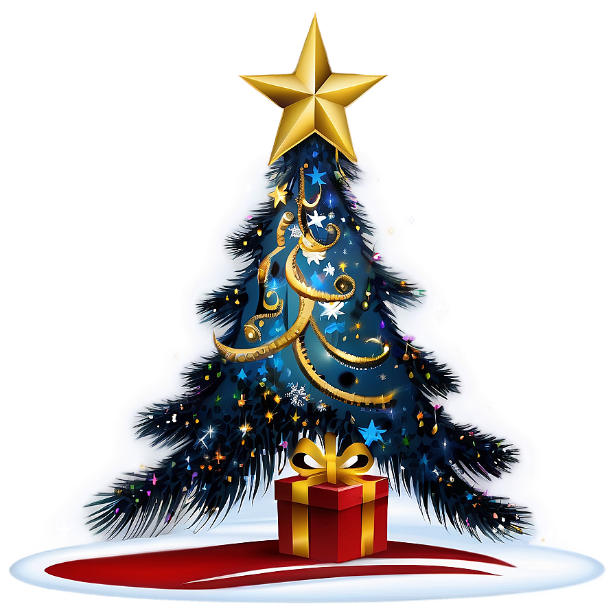 Fantasy Christmas Tree Star Png Feq12 PNG image