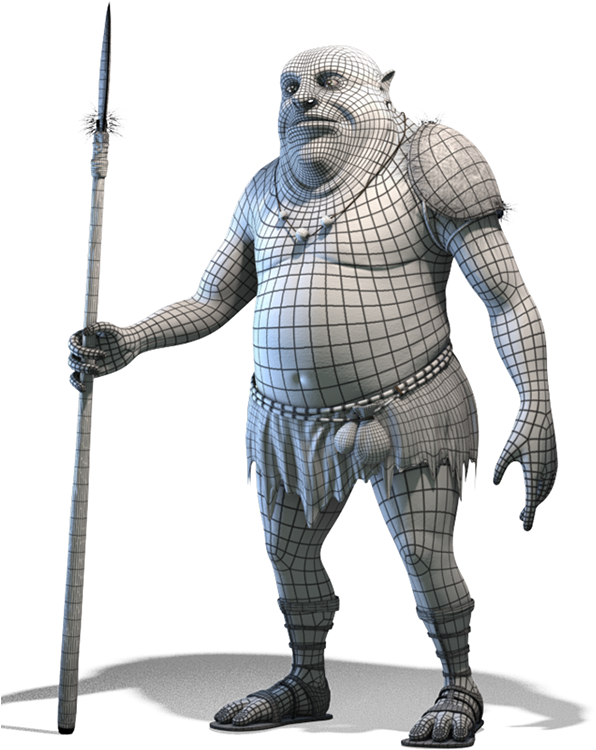 Fantasy Creature_3 D Model_ Wireframe PNG image