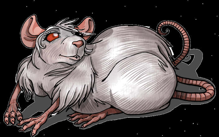 Fantasy Creature Rat Illustration PNG image