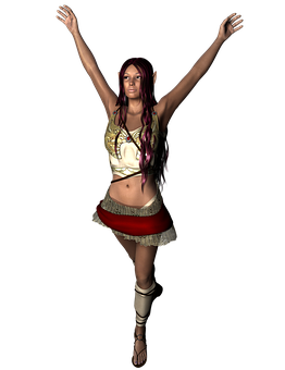 Fantasy Dancer Arms Raised PNG image