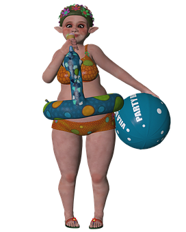 Fantasy Elf Beach Party PNG image