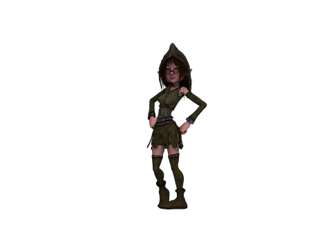 Fantasy Elf Costume Character PNG image