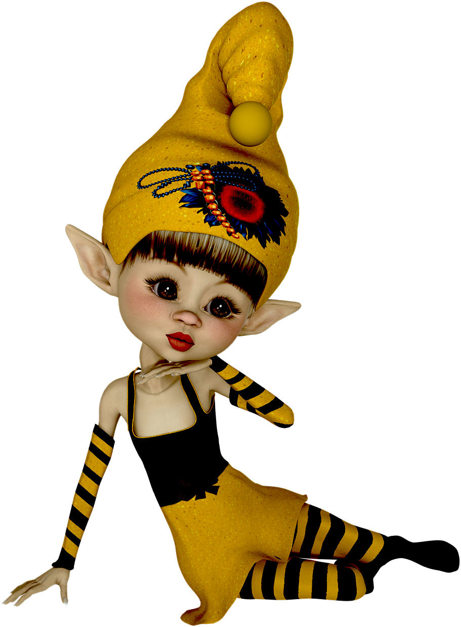 Fantasy Elf Dollin Bee Costume PNG image