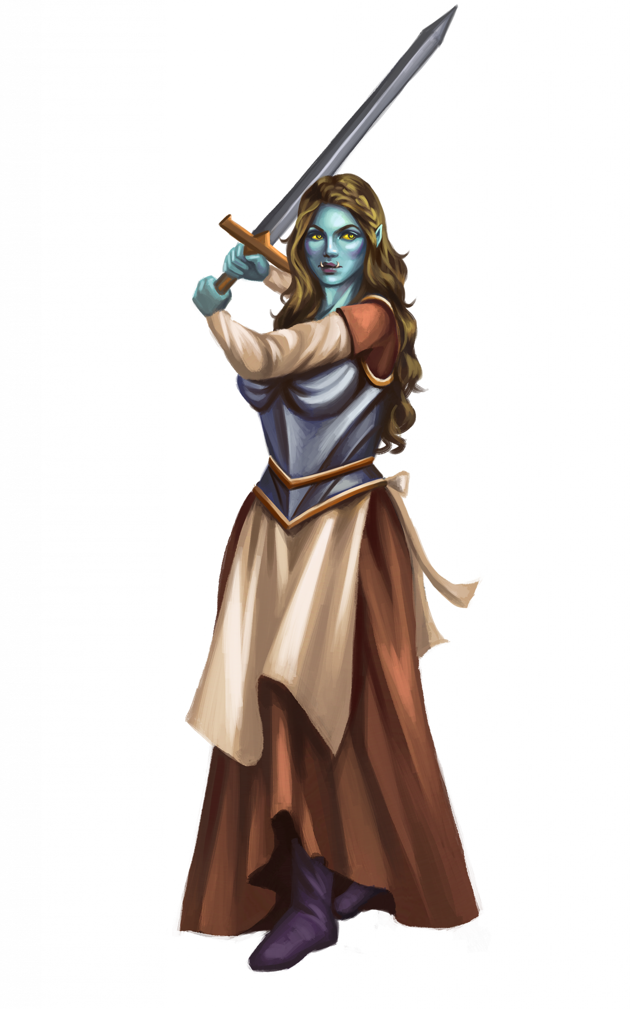 Fantasy Elf Warrior Artwork PNG image