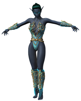 Fantasy_ Elf_ Woman_ Render PNG image