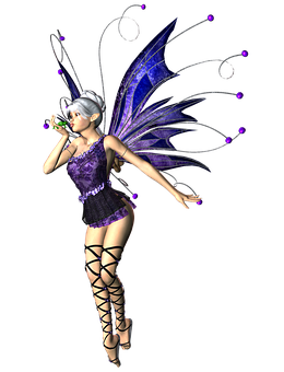 Fantasy Fairyin Purple Dress PNG image