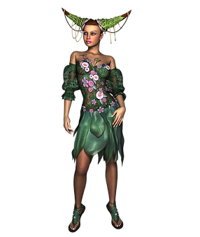 Fantasy_ Forest_ Queen_ Render PNG image