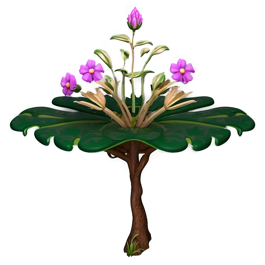 Fantasy Indie Flower Scene Png 06252024 PNG image