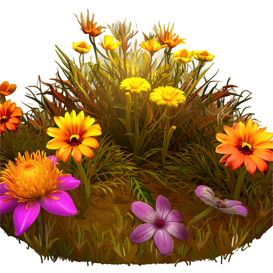 Fantasy Indie Flower Scene Png 06252024 PNG image