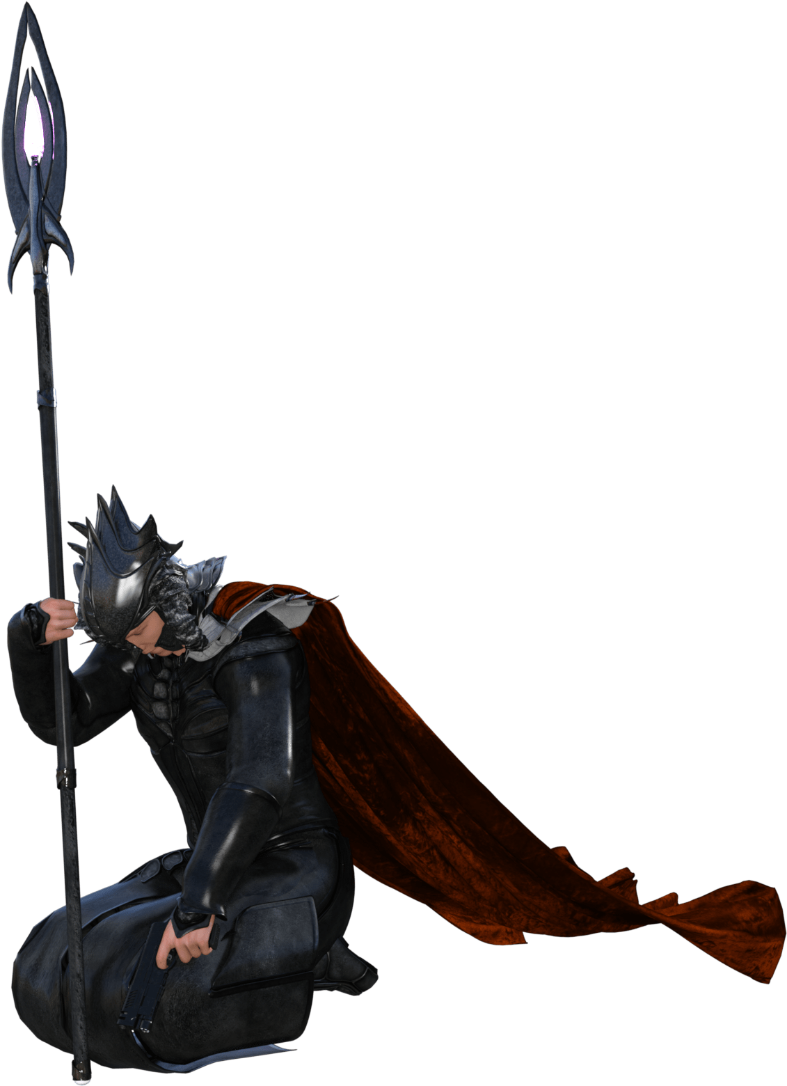 Fantasy Knight With Spear PNG image