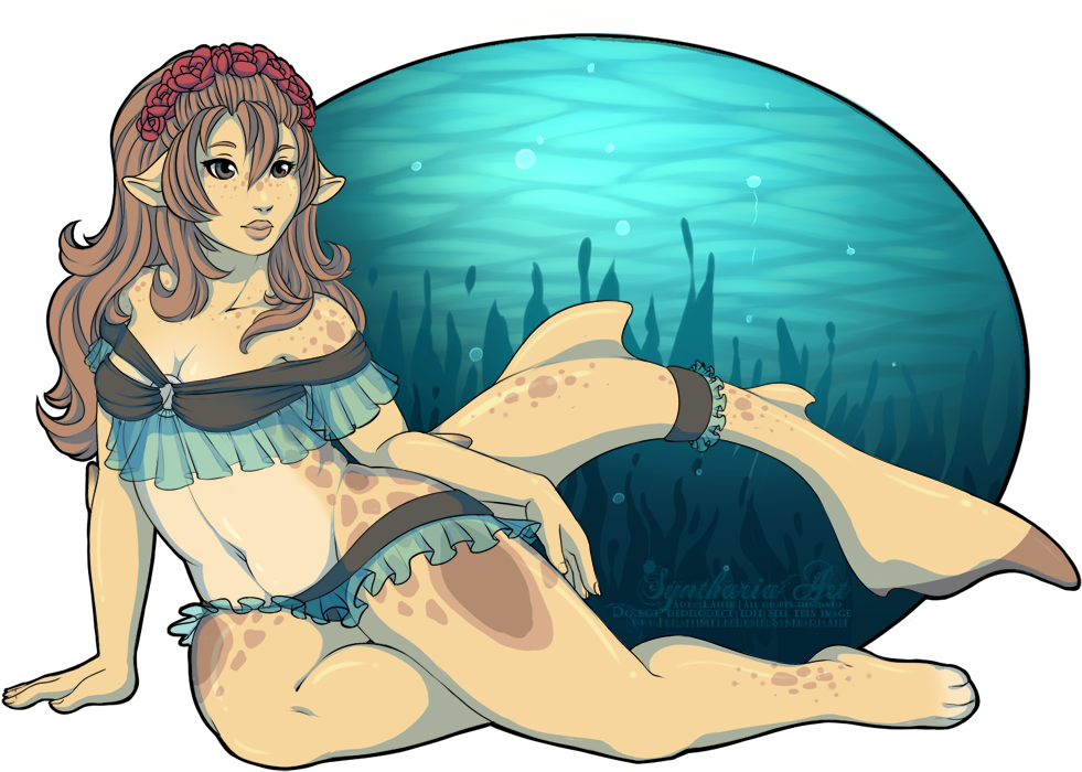 Fantasy Mermaid Pinup Art PNG image