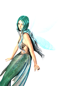 Fantasy_ Mermaid_with_ Wings PNG image